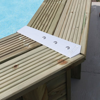 Kit piscina della  piscina in legno fuori terra da esterno Ocean 550x355 Liner sabbia: Scala interna in acciaio