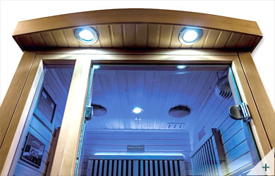 Sauna infrarossi Camilla - Foto degli interni: illuminazione LED blu