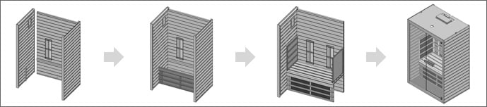 Sauna multifunzione Combi finlandese e infrarossi Bea 180 - Montaggio facilitato