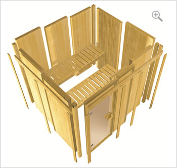 Sauna finlandese classica Carola coibentata: Kit sauna - struttura in legno