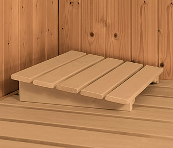 Sauna finlancese classica da casa in kit in legno massello di abete 40 mm Melissa da interno: Kit sauna - Poggiatesta in legno massello di pioppo