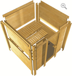 Sauna finlancese classica da casa in kit in legno massello di abete 40 mm Mara Luxe da interno: Assemblaggio facile e veloce