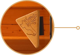Sauna finlancese classica da casa in kit in legno massello di abete 40 mm Mara Luxe da interno: Porta in vetro temperato